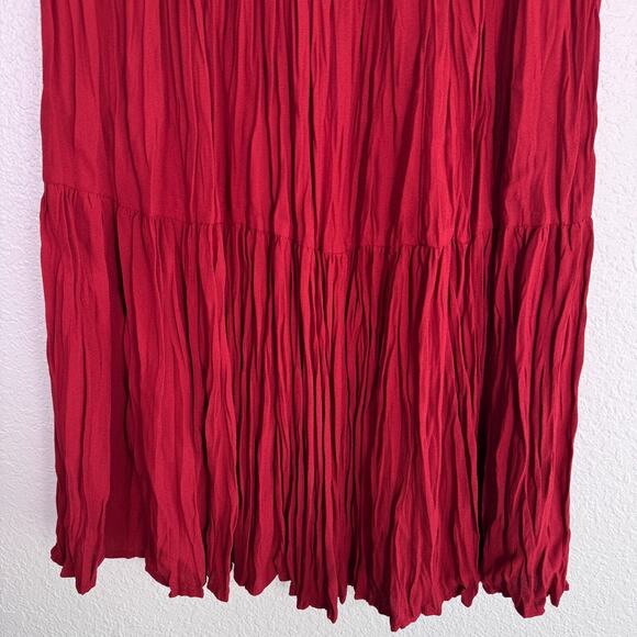 Double D Ranch Skirt Womens Large Tiered Crinkle Western Yoakum Vintage 90s Boho - Picture 6 of 9